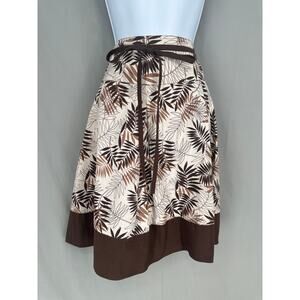 90s Vintage Skirt Small Brown Floral Midi Low Rise Drop Waist Fairy Boho Retro